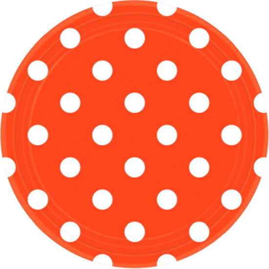 Picture of ORANGE DOTS 9" PLATES