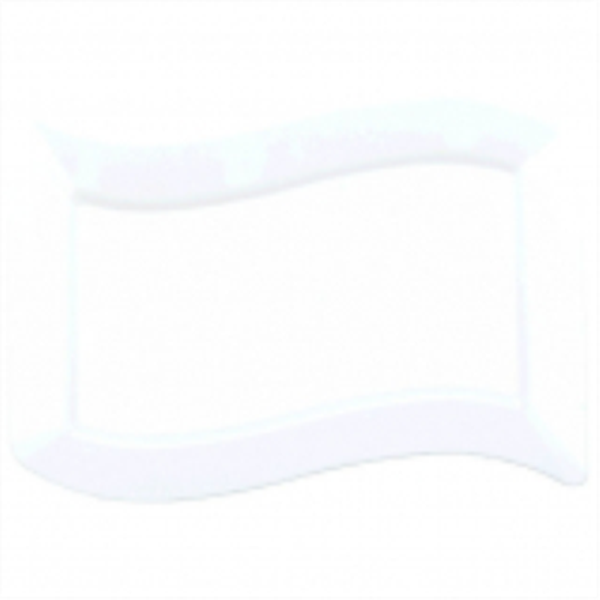 Picture of WHITE RECTANGLE WAVY LARGE PLATE