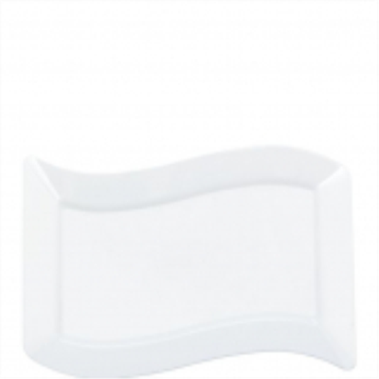 Picture of WHITE RECTANGLE WAVY SMALL PLATE