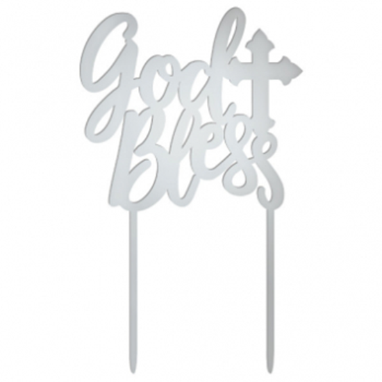 Image sur DECOR - GOD BLESS MIRRORED CAKE TOPPER