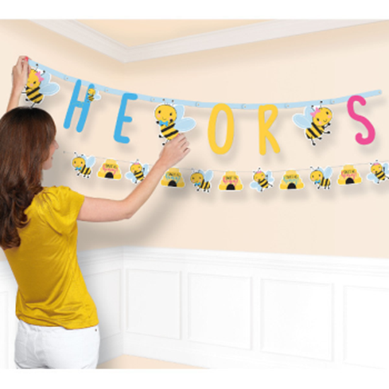 Picture of GENDER REVEAL - WHAT WILL IT BEE? JUMBO LETTER BANNER