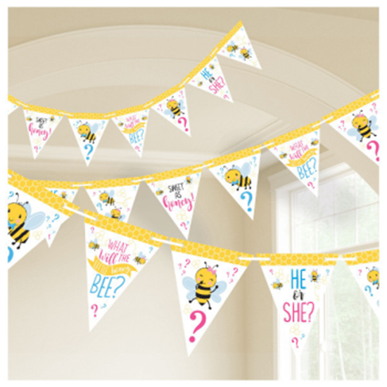 Image sur GENDER REVEAL - WHAT WILL IT BEE? PENNANT BANNER