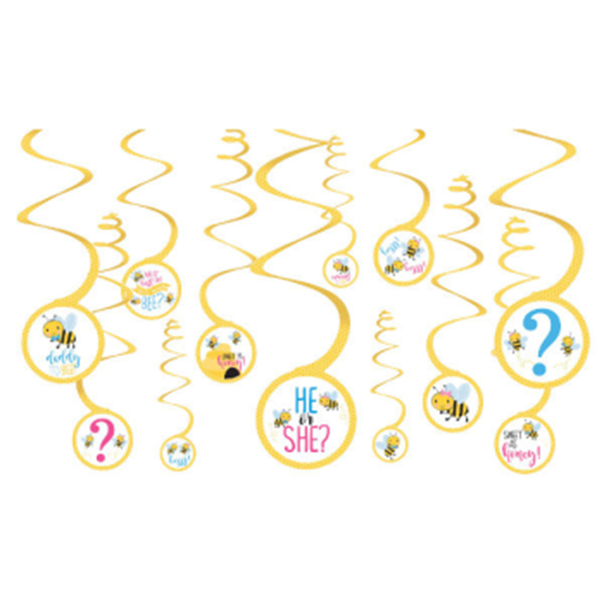 Image sur GENDER REVEAL - WHAT WILL IT BEE? SWIRL DECORATIONS