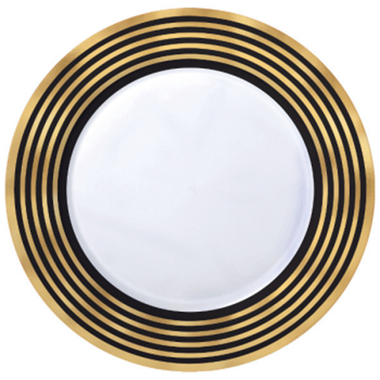 Picture of GOLD STRIPE 7.5" PLASTIC PLATES - 20CT