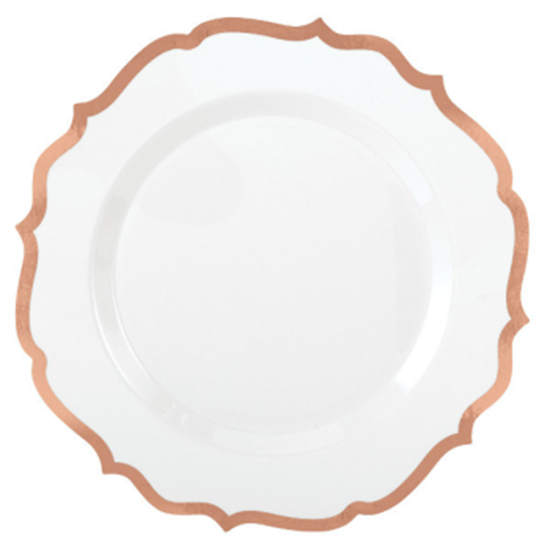 Picture of 7" PLATES  PREMIUM ORNATE ROSE GOLD TRIM - 20CT