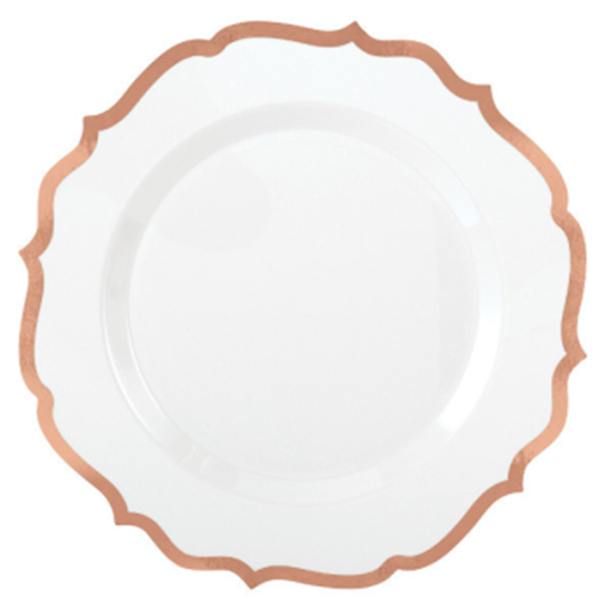 Image sur 10.5" PLATES PREMIUM ORNATE ROSE GOLD TRIM - 10CT