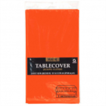 Image de ORANGE PLASTIC TABLE COVER 54 X 108 