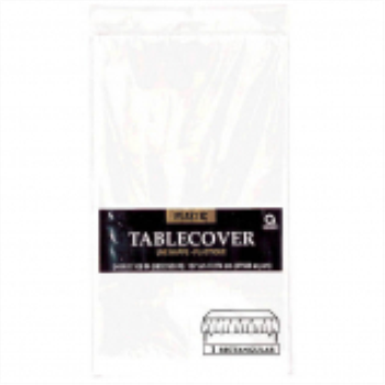 Picture of WHITE PLASTIC TABLE COVER 54 X 108 