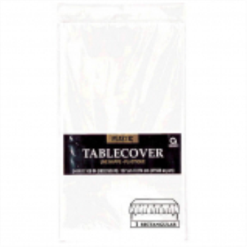 Image de WHITE PLASTIC TABLE COVER 54 X 108 