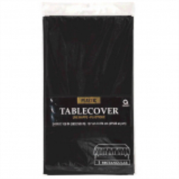 Image de BLACK PLASTIC TABLE COVER 54 X 108  