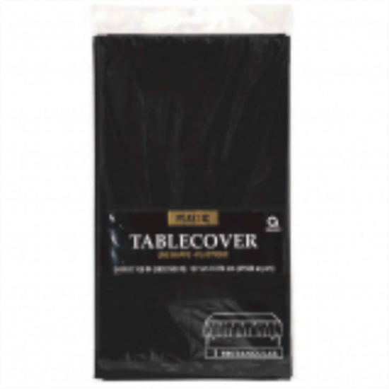 Picture of BLACK PLASTIC TABLE COVER 54 X 108  
