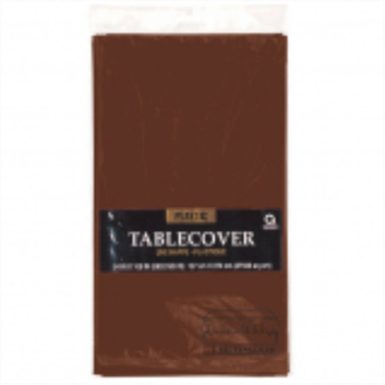 Image sur CHOCOLATE BROWN PLASTIC TABLE COVER 54 X 108 