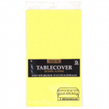 Picture of LIGHT YELLOW PLASTIC TABLE COVER 54 X 108    