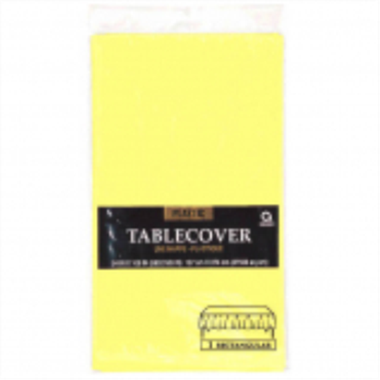 Picture of LIGHT YELLOW PLASTIC TABLE COVER 54 X 108    
