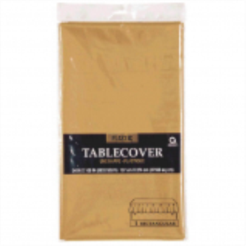 Image de GOLD PLASTIC TABLE COVER 54 X 108          