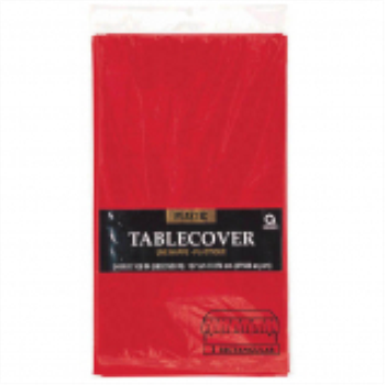 Image de RED PLASTIC TABLE COVER 54 X 108   