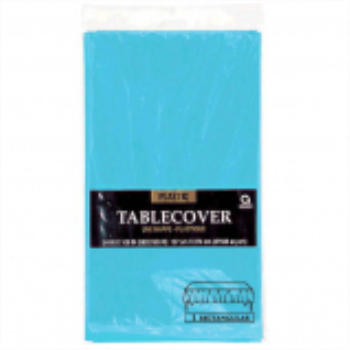 Image de CARIBBEAN BLUE PLASTIC TABLE COVER 54 X 108   