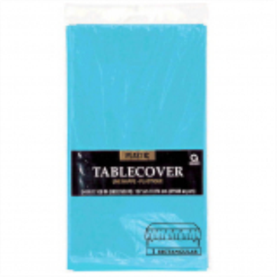 Picture of CARIBBEAN BLUE PLASTIC TABLE COVER 54 X 108   