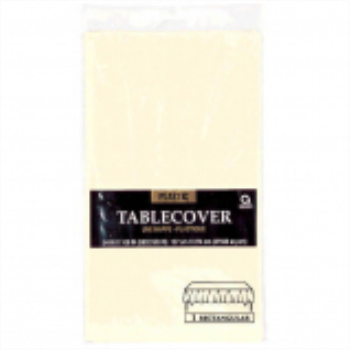 Image de IVORY PLASTIC TABLE COVER 54 X 108 