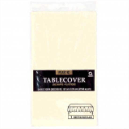 Picture of IVORY PLASTIC TABLE COVER 54 X 108 