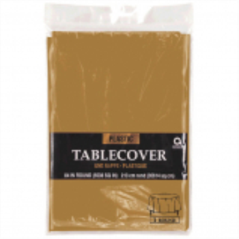 Image de GOLD ROUND TABLE COVER 84"     