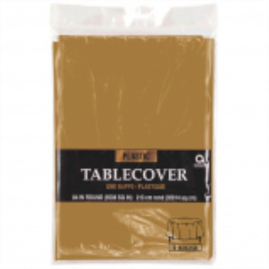 Image sur GOLD ROUND TABLE COVER 84"     
