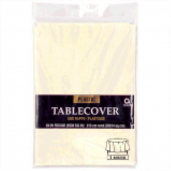 Picture of IVORY ROUND TABLE COVER 84" 