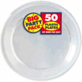 Image de CLEAR 7" PLASTIC PLATES - BIG PARTY PACK