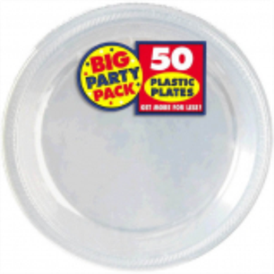 Image sur CLEAR 10.25" PLASTIC PLATES - BIG PARTY PACK  