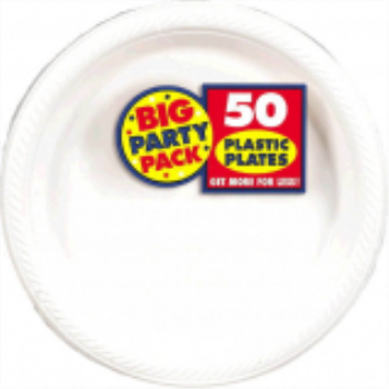 Picture of WHITE 7" PLASTIC PLATES - BIG PARTY PACK