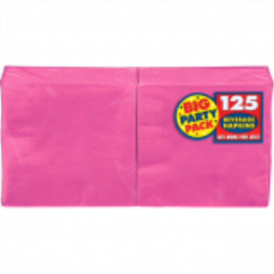 Picture of BRIGHT PINK BEVERAGE NAPKINS - BIG PARTY PACK    