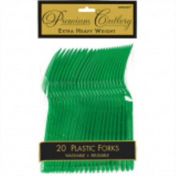 Image de GREEN PREMIUM PLASTIC FORK