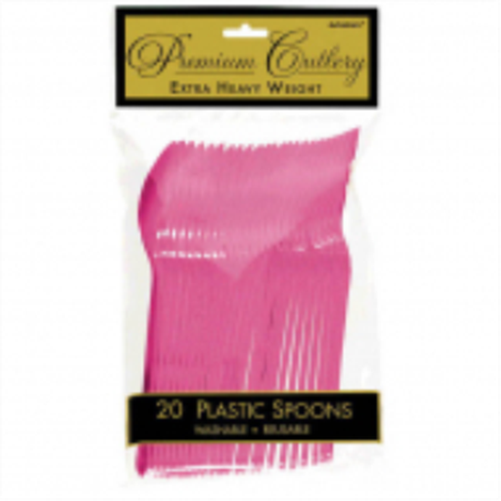 Picture of BRIGHT PINK PREMIUM PLASTIC SPOON