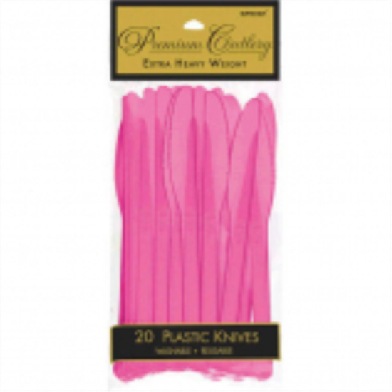 Picture of BRIGHT PINK PREMIUM PLASTIC KNIVES