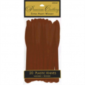 Image de CHOCOLATE BROWN PREMIUM PLASTIC KNIVES