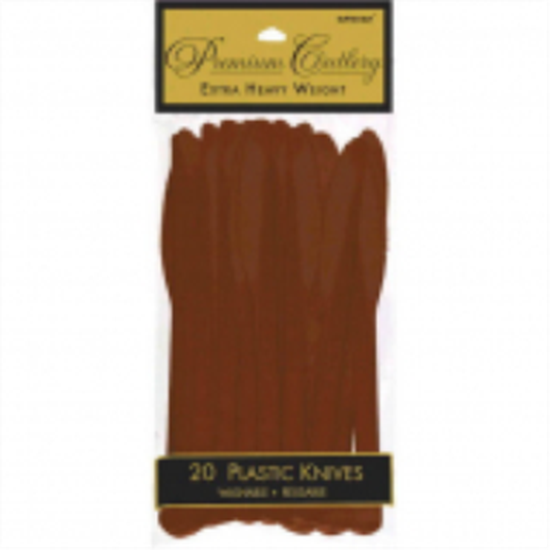 Picture of CHOCOLATE BROWN PREMIUM PLASTIC KNIVES