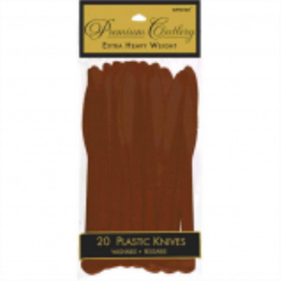 Image sur CHOCOLATE BROWN PREMIUM PLASTIC KNIVES