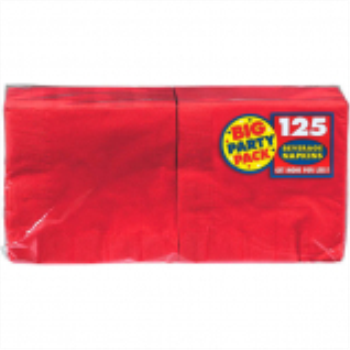Picture of RED BEVERAGE NAPKINS - BIG PARTY PACK 