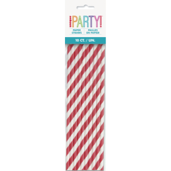 Picture of RED STRIPE PAPER STRAWS