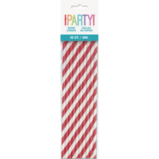 Picture of RED STRIPE PAPER STRAWS