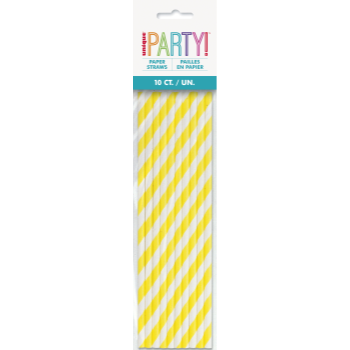 Picture of YELLOW STRIPE PAPER STRAWS
