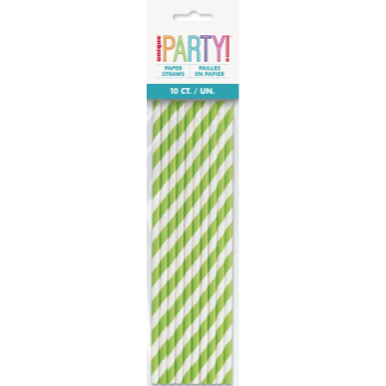 Image de KIWI STRIPE PAPER STRAWS 