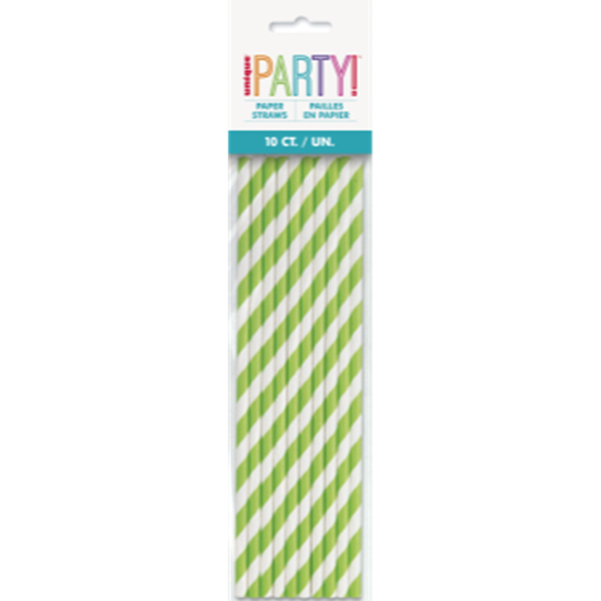 Image sur KIWI STRIPE PAPER STRAWS 