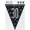 Picture of 30th - GLITZY BLACK 30th FLAG BANNER - 9FT