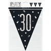 Image sur 30th - GLITZY BLACK 30th FLAG BANNER - 9FT