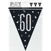 Picture of 60th - GLITZY BLACK 60th FLAG BANNER - 9FT
