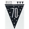 Picture of 70th - GLITZY BLACK 70th FLAG BANNER - 9FT