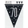 Image sur 70th - GLITZY BLACK 70th FLAG BANNER - 9FT