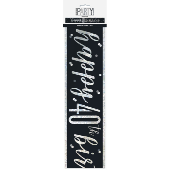 Image de 40th GLITZ BLACK PRISMATIC BANNER - 9FT