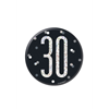 Image sur 30th - 3" GLITZ BLACK 30th BIRTHDAY BADGE